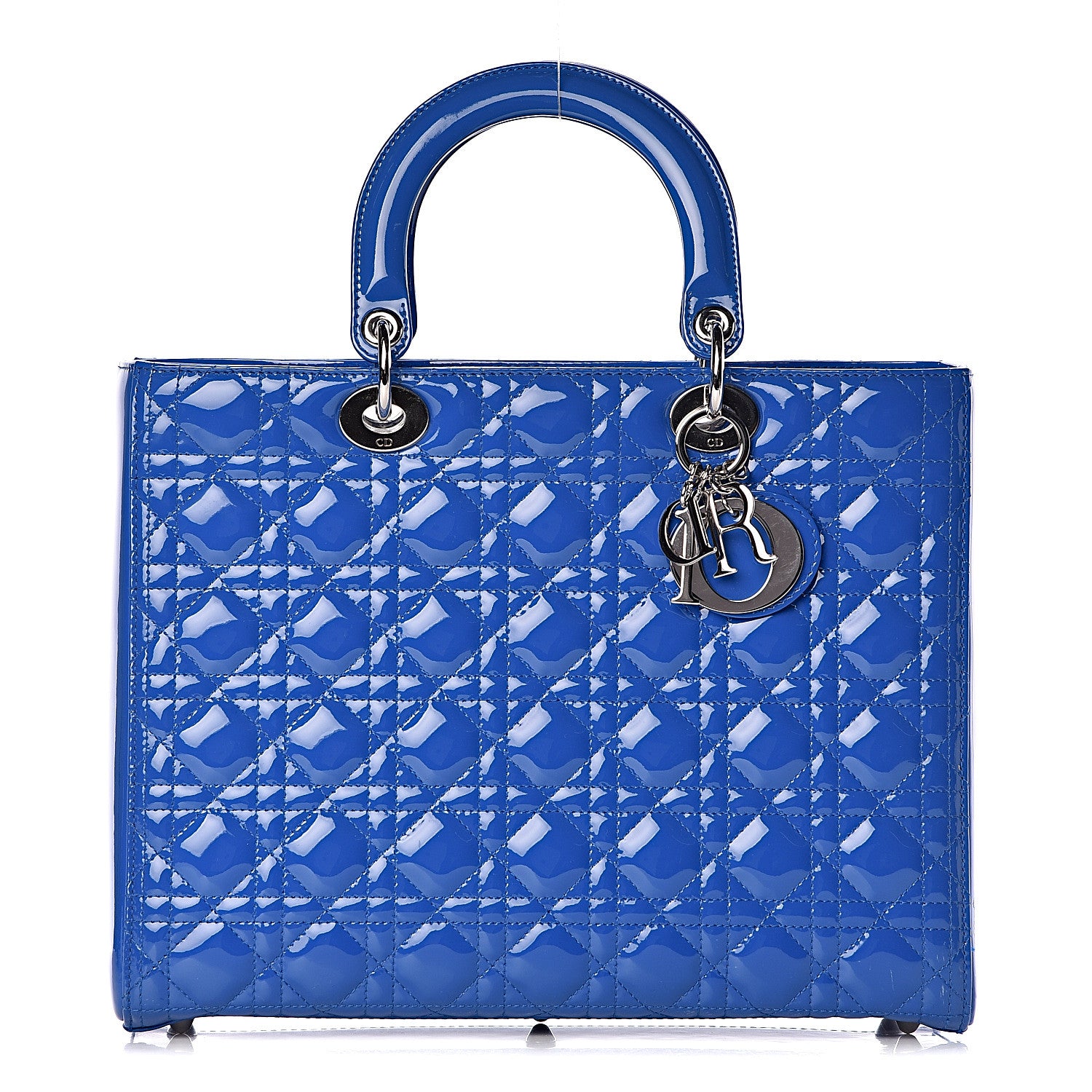 Christian Dior Patent Cannage Large Lady Dior Blue 1 of 15