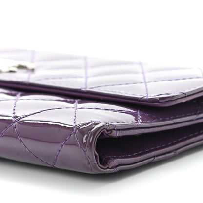 Chanel Patent Calfskin Quilted Large Brilliant Flap Wallet Purple 12 of 14