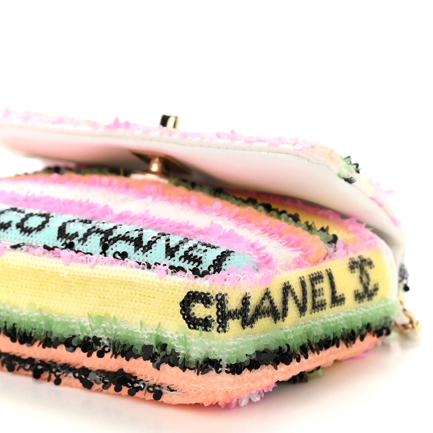 Sequin COCO Clutch With Chain Multicolor