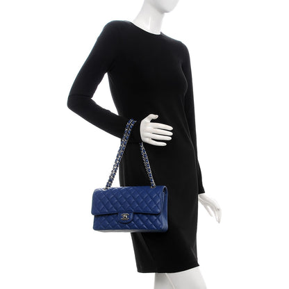 Chanel Caviar Quilted Medium Double Flap Dark Blue 5 of 11