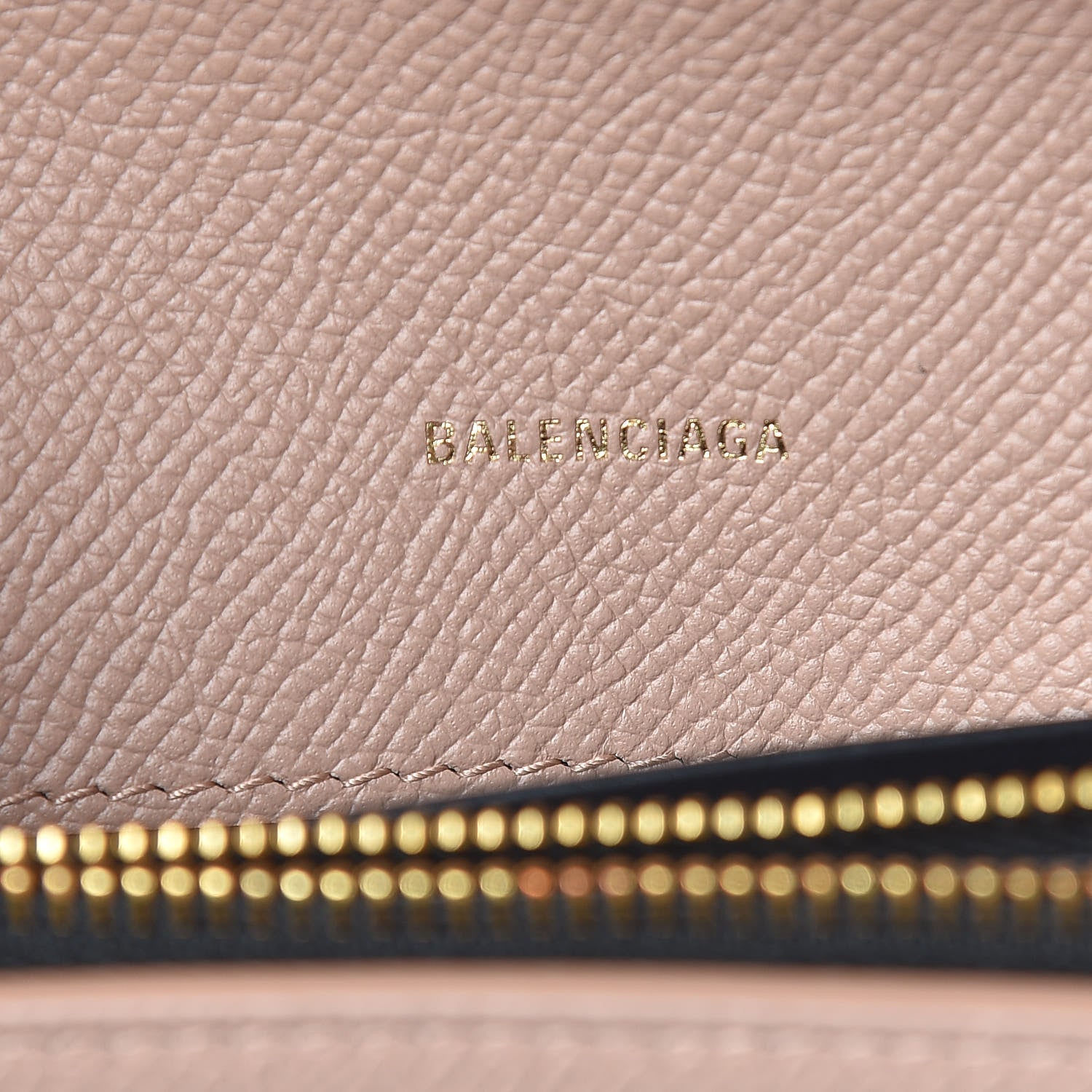 Balenciaga Signature Grained Calfskin Logo Ville Continental Wallet on Chain Beige 6 of 11