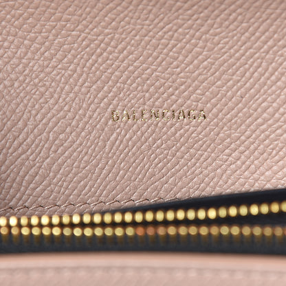 Balenciaga Signature Grained Calfskin Logo Ville Continental Wallet on Chain Beige 6 of 11