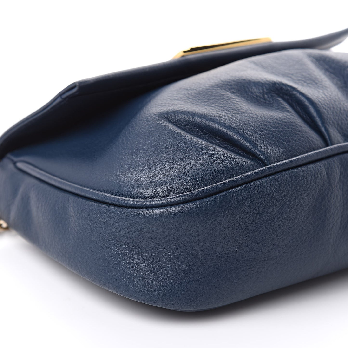 Vitello Flamingo Fendista Pouchette Crossbody Blue