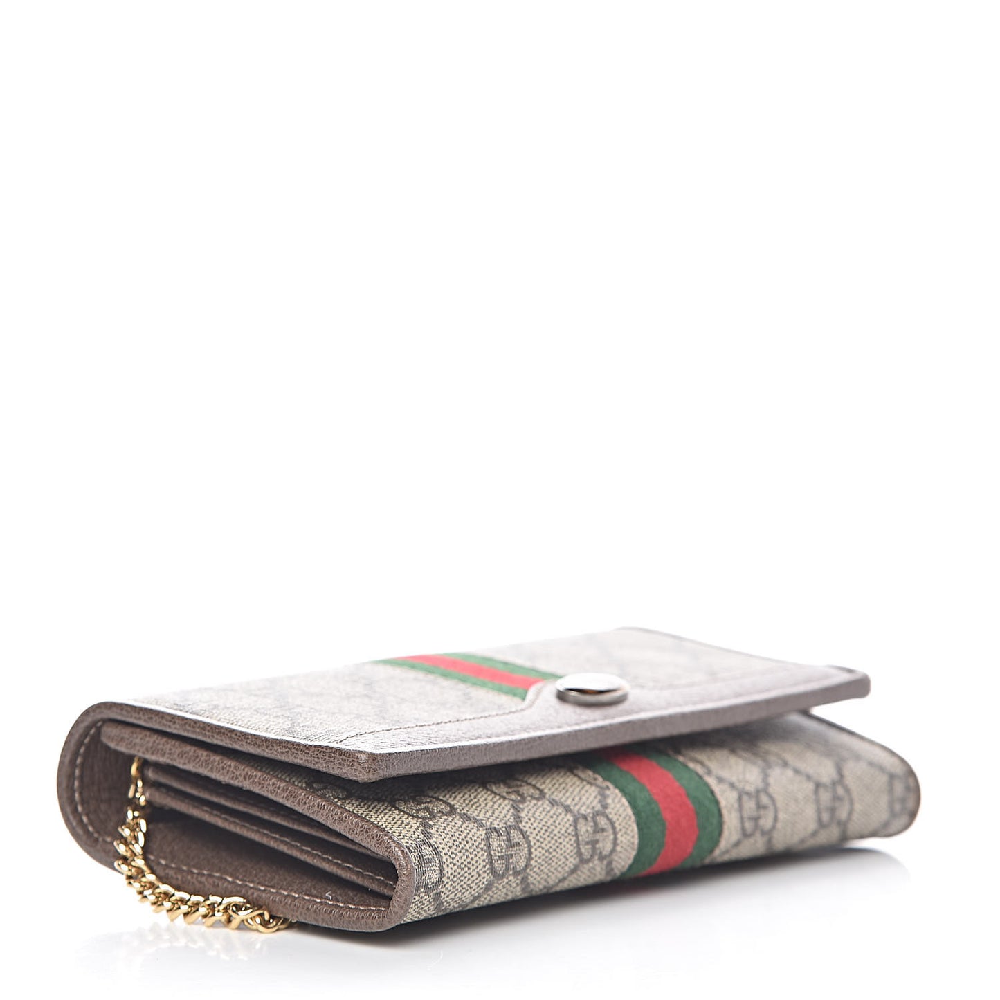 GG Supreme Monogram Web Ophidia Wallet On Chain Brown