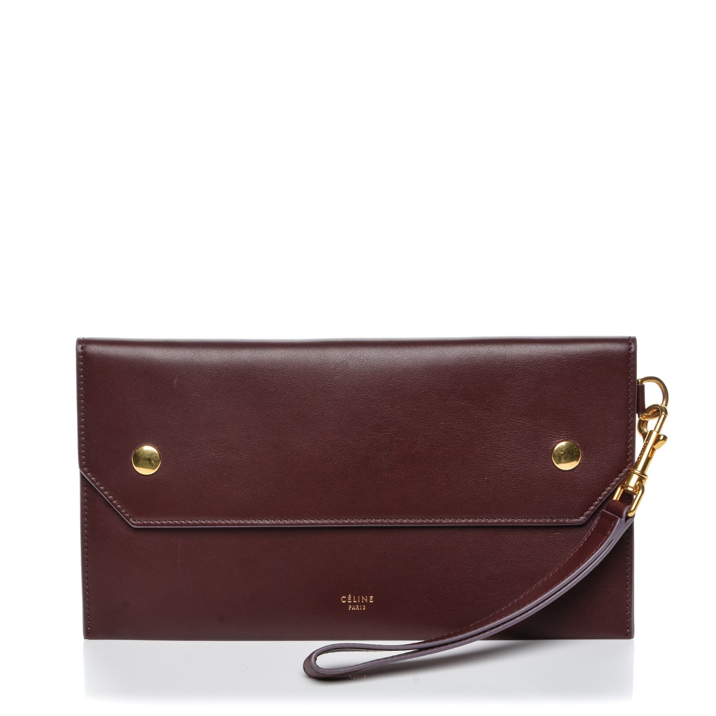 Smooth Calfskin Travel Clutch Burgundy