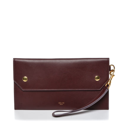 Celine Smooth Calfskin Travel Clutch Burgundy 1 of 7