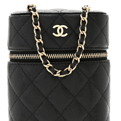 Chanel Caviar Quilted Phone Holder With Chain Black 8 of 11