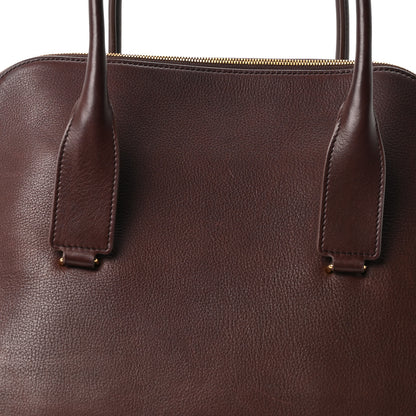 The Row Polished Saddle Calfskin Large Devon Bag Burgundy 7 of 9