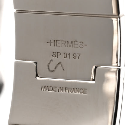 Hermes Enamel Charniere Uni Wide Hinged Bracelet M Marron Glace 4 of 5