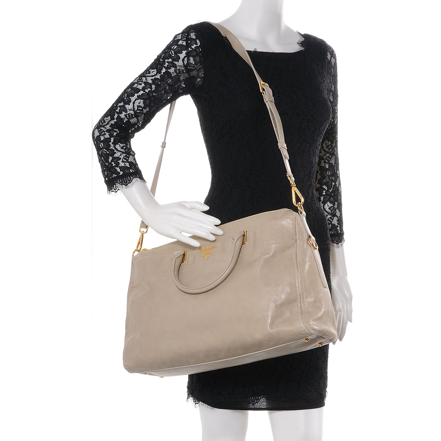 Glace Calf Extra Wide Tote Stone
