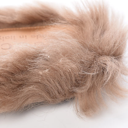 Gucci Goatskin Fur Web GG Skull Embroidered Mens Princetown Slippers 11 Black 8 of 9