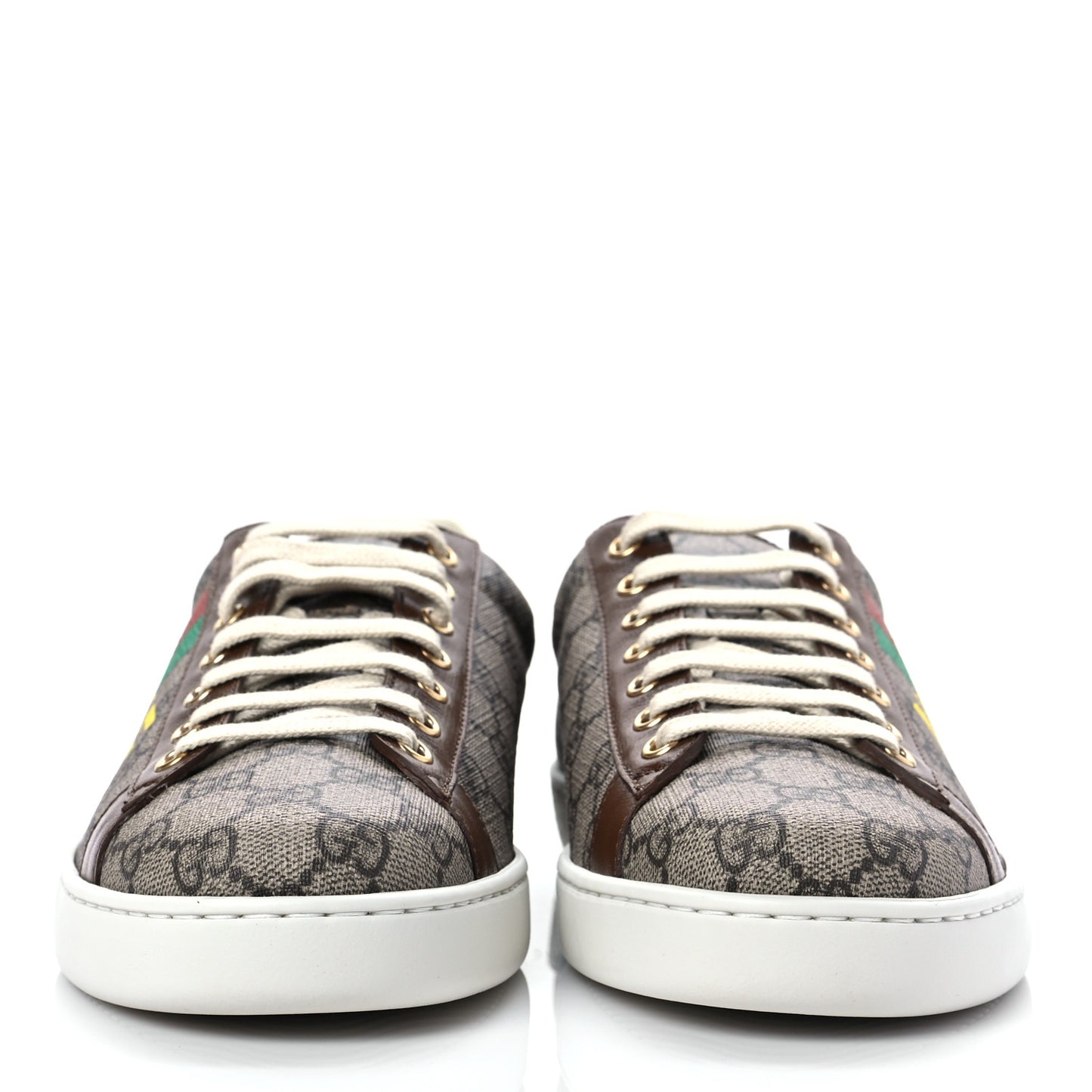 GG Supreme Monogram Fake/Not Mens Ace Sneakers 8.5 Beige New Shamarock Brown Sugar