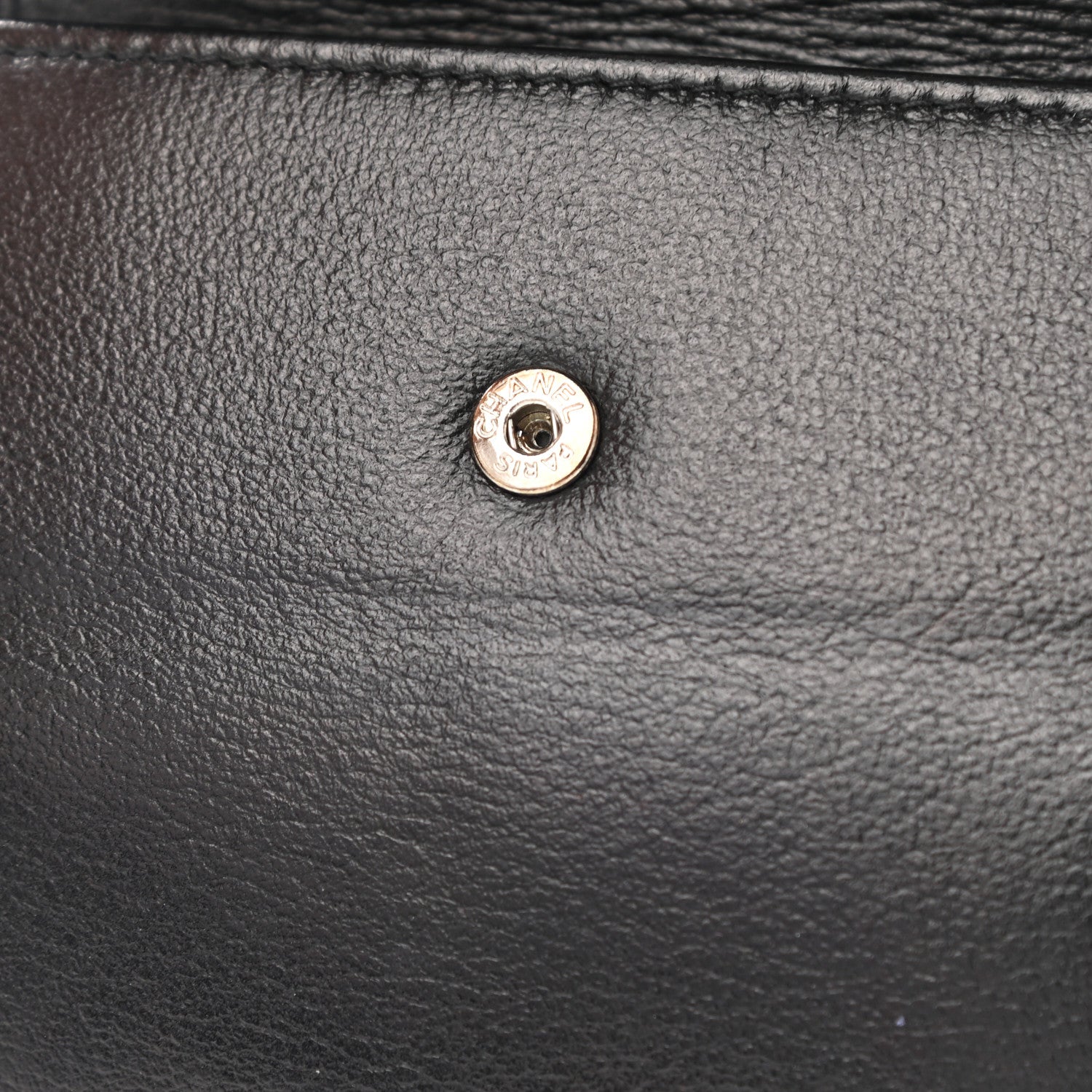 Chanel Glazed Goatskin Camellia Embossed French Flap Wallet Black 11 of 12