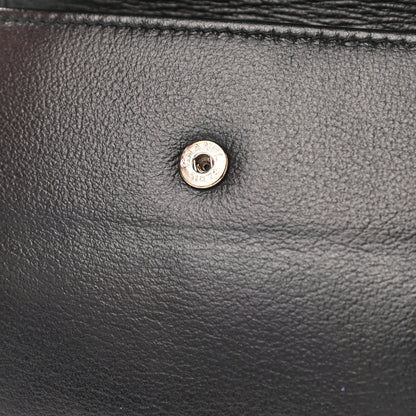 Chanel Glazed Goatskin Camellia Embossed French Flap Wallet Black 11 of 12
