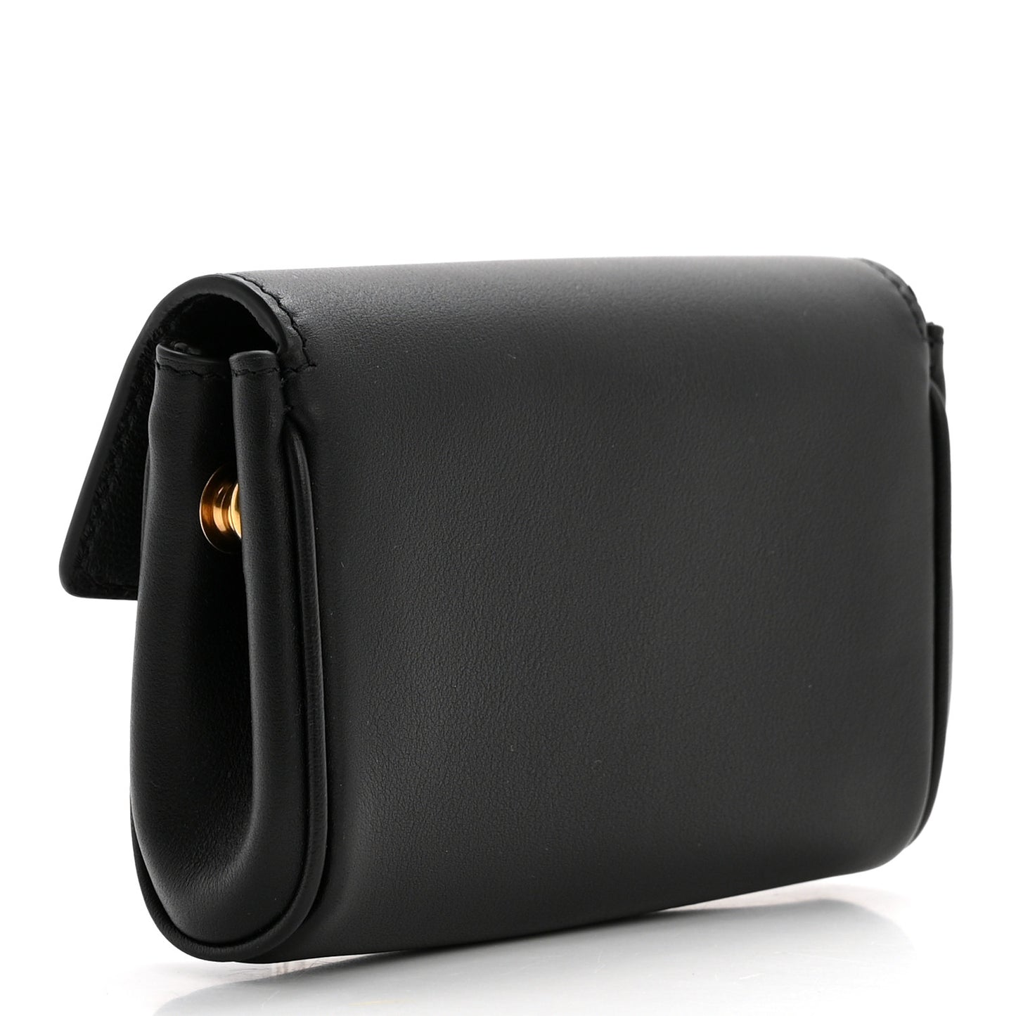 Natural Smooth Calfskin Rodeo Flap Wallet Black