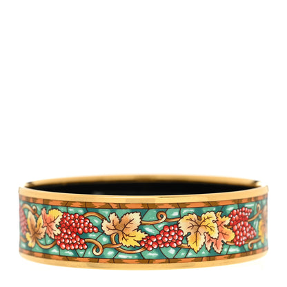 Hermes Enamel Printed Wide Grape Vine Bracelet 70 3 of 5