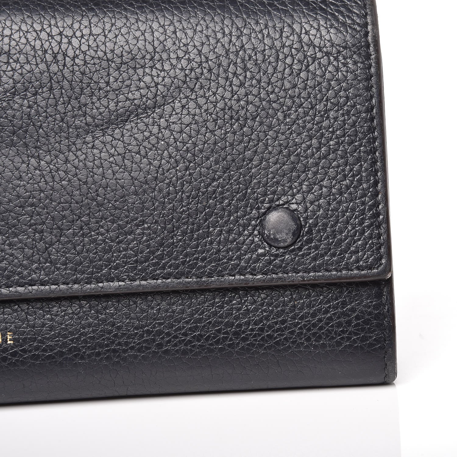 Celine Drummed Calfskin Large Multifunction Flap Wallet Black 11 of 13