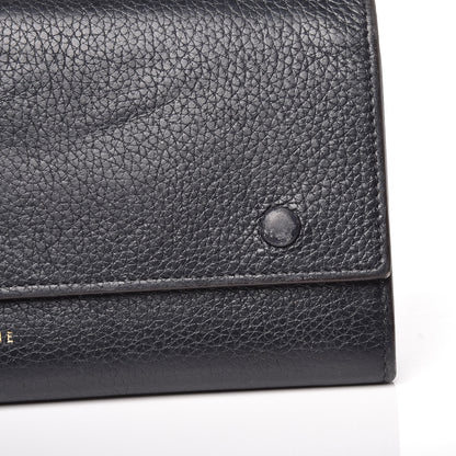 Celine Drummed Calfskin Large Multifunction Flap Wallet Black 11 of 13