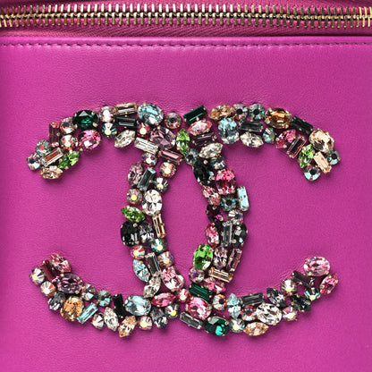 Chanel Lambskin Quilted Crystal CC Vanity Case Purple 8 of 11