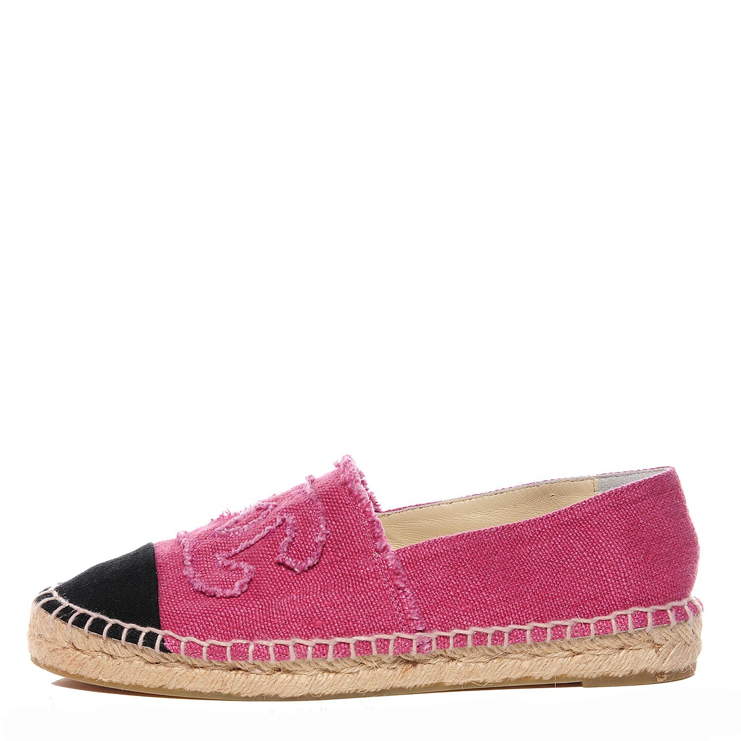 Chanel Toile CC Espadrilles 38 Pink Black 1 of 9