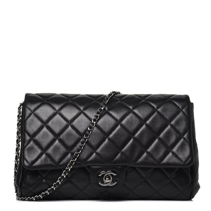 Chanel Lambskin Quilted Clutch With Chain Flap Black 1 of 9