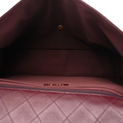Chanel Grained Calfskin Quilted XXL Travel Flap Bag Burgundy 5 of 11