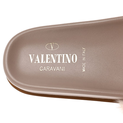 Valentino Garavani Mink Fur Rockstud Slide Sandals 36.5 Vapeur 6 of 9