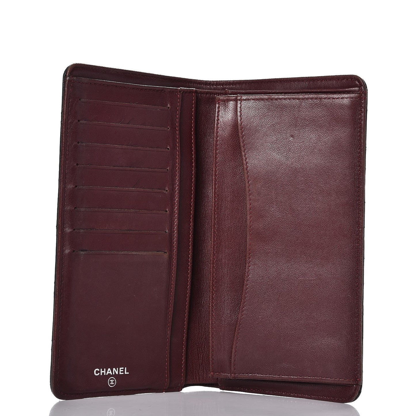 Lambskin Quilted Yen Wallet Black