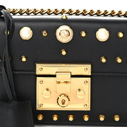 Gucci Calfskin Studded Small Padlock Shoulder Bag Black 8 of 11