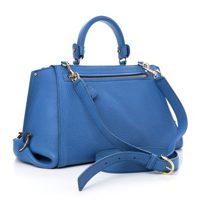 Salvatore Ferragamo Grained Calfskin Medium Sofia Satchel Blue 3 of 9