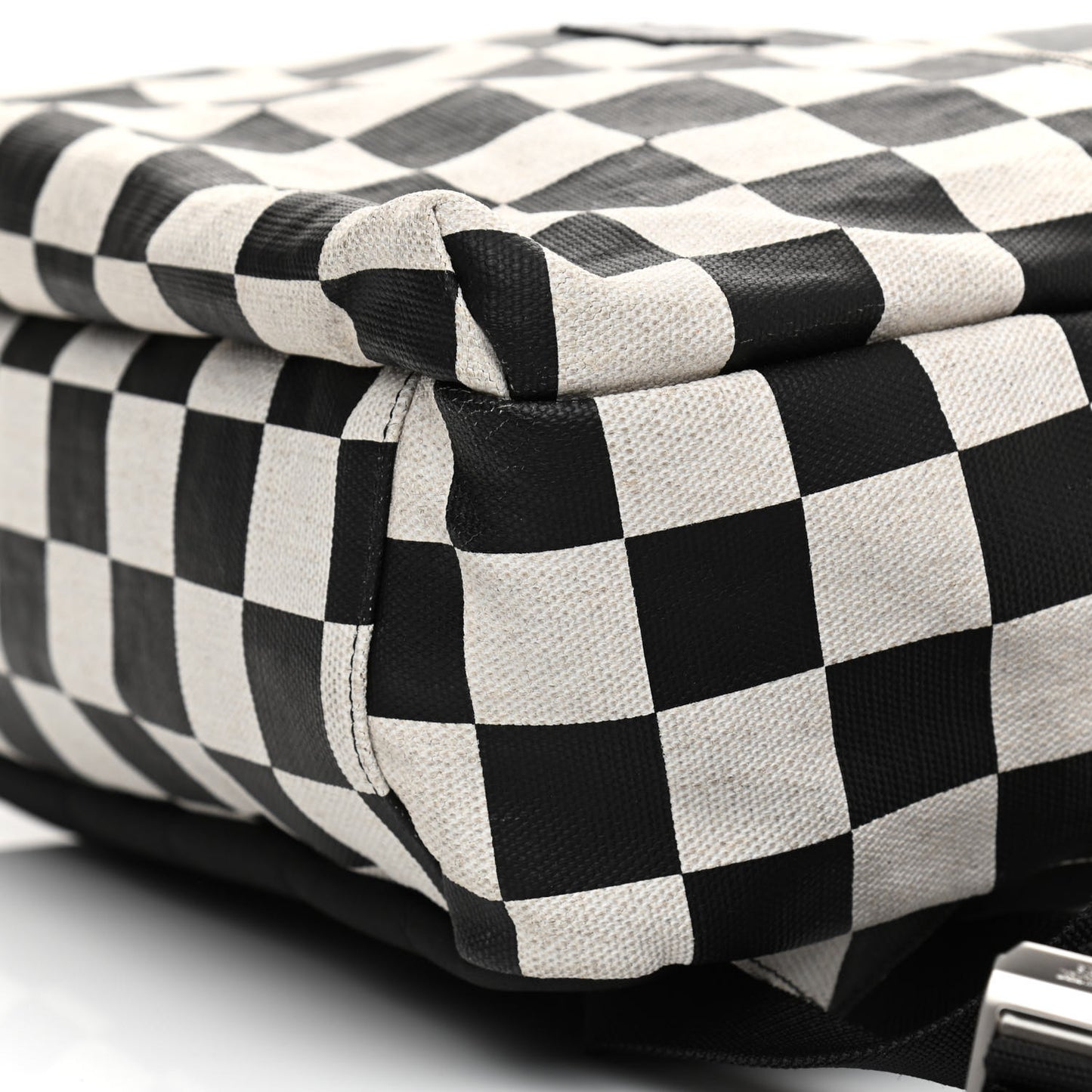 Calfskin Checked Print Nuxx Backpack Black White
