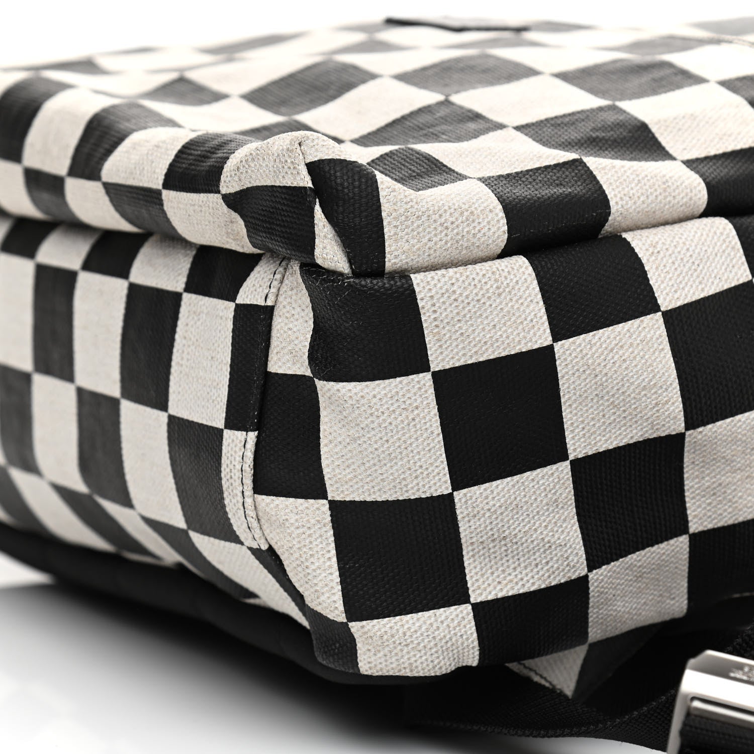Saint Laurent Calfskin Checked Print Nuxx Backpack Black White 10 of 12