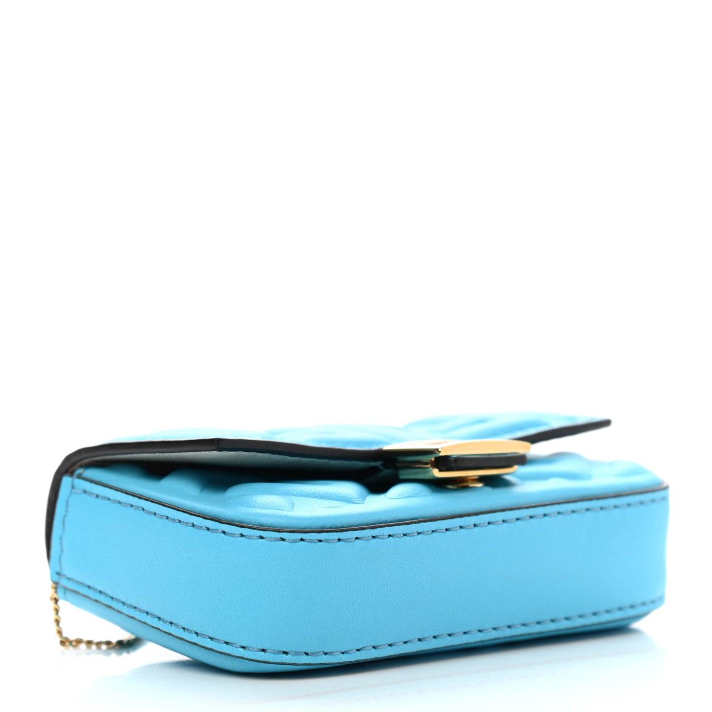 Nappa Matisse FF Embossed Nano Baguette Charm Pool