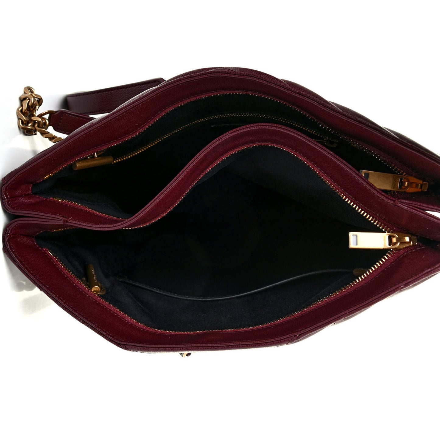 Grain de Poudre Matelasse Chevron Medium Tribeca Shopping Bag Rouge Legion