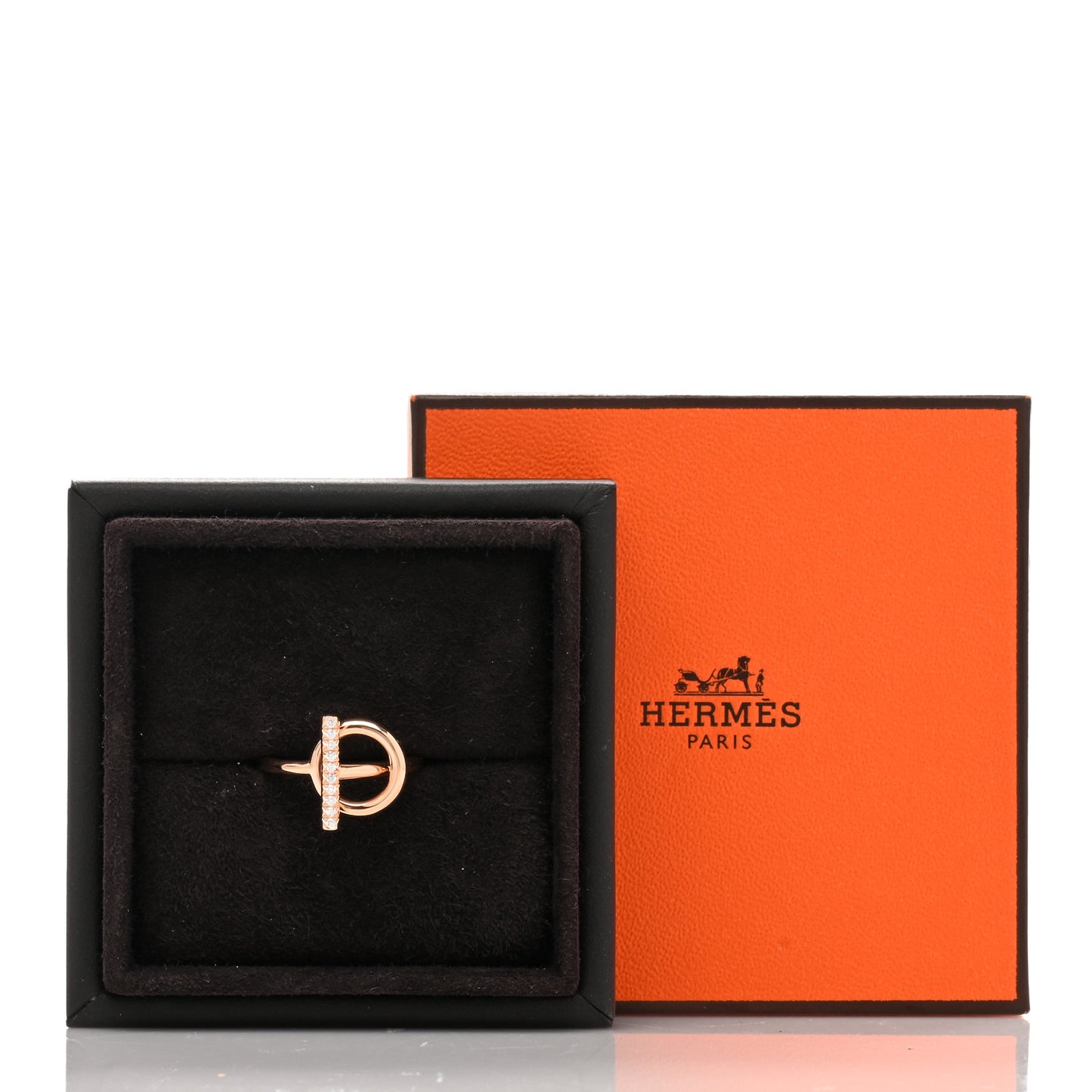 18K Rose Gold Diamond PM Echappee Ring 54 6.75