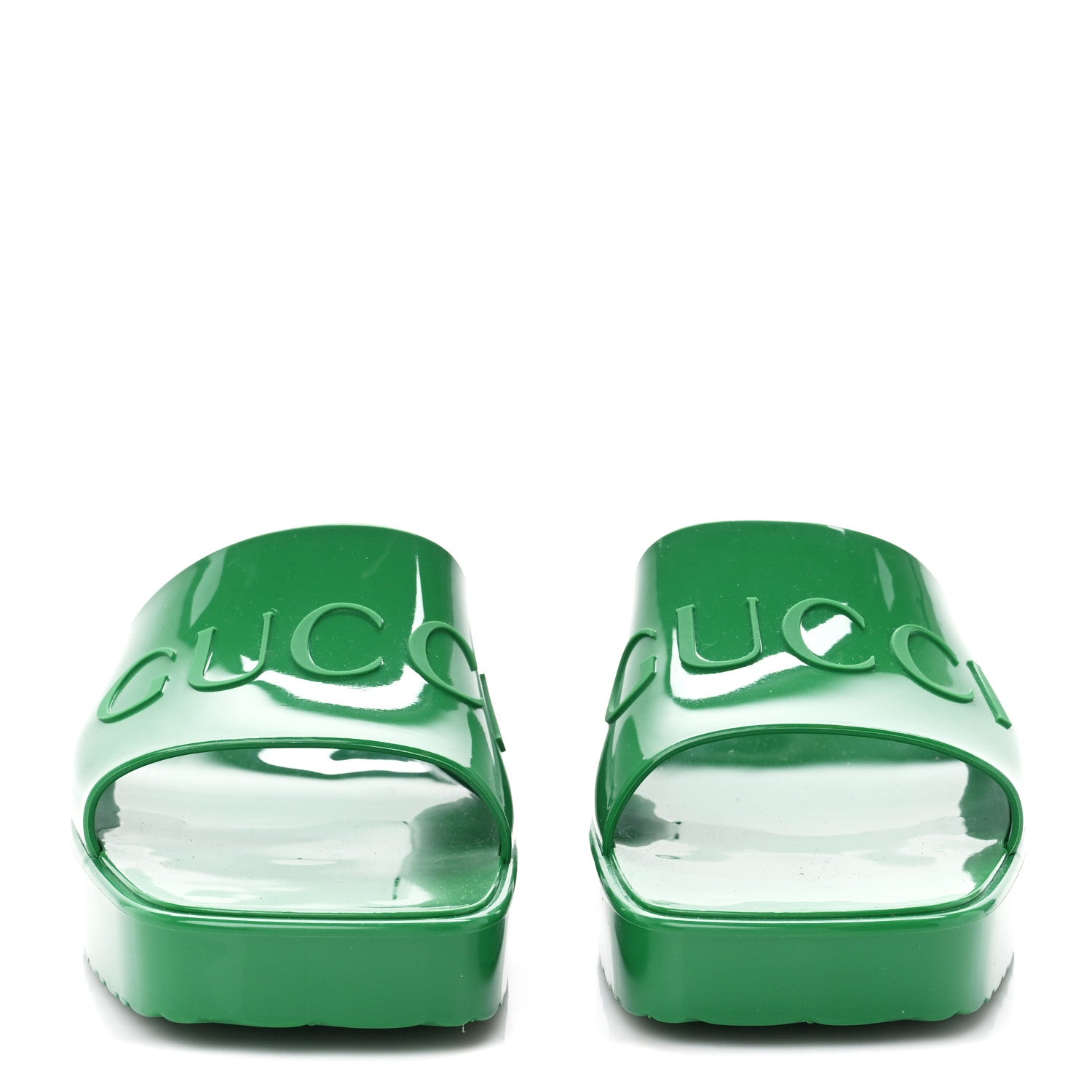 Gucci Rubber Gucci Logo Womens Platform 20/60mm Slide Sandals 40 New Shamarock 2 of 9