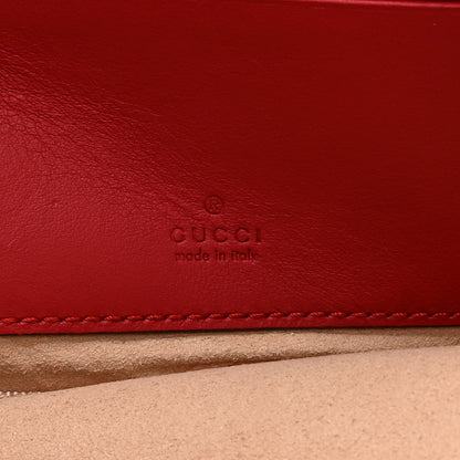 Gucci Calfskin Matelasse Mini GG Marmont Chain Crossbody Bag Hibiscus Red 8 of 12