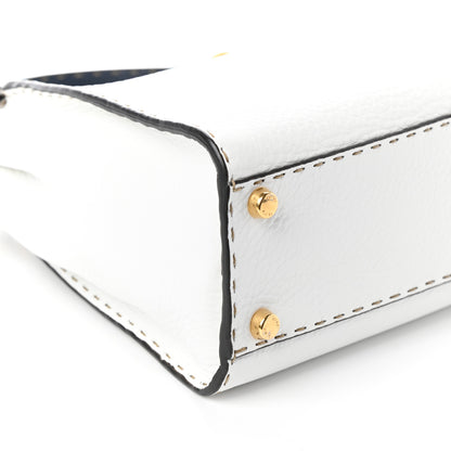 Fendi Cuoio Romano Selleria Tri-color Medium Peekaboo Iconic Satchel White Indaco Saddler 8 of 9