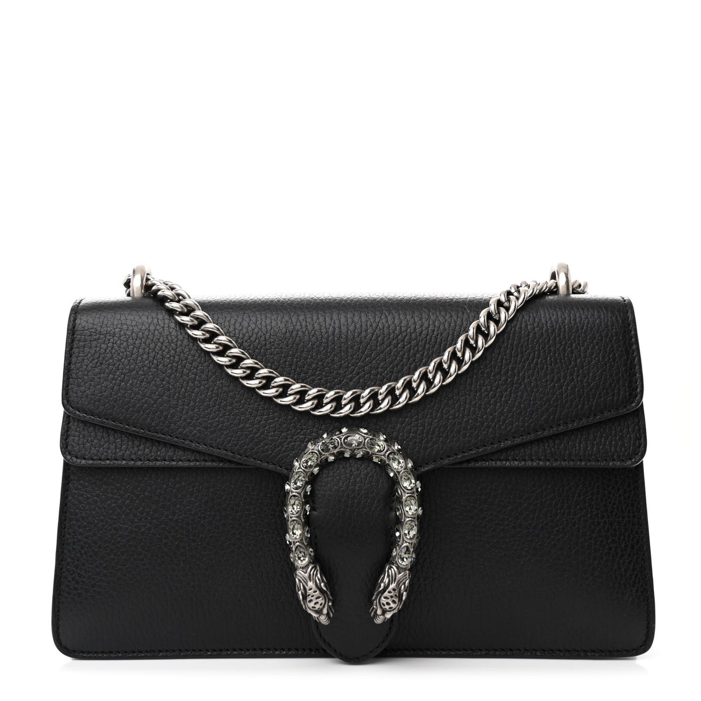 Pebbled Calfskin Small Dionysus Shoulder Bag Black