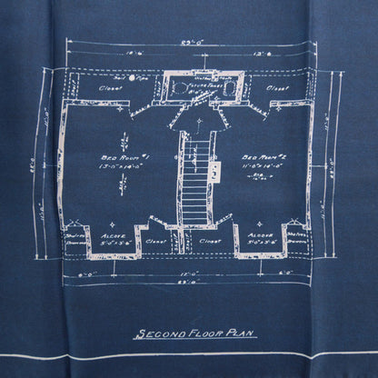 Louis Vuitton Silk Floor Plan Print Scarf Blue 3 of 6