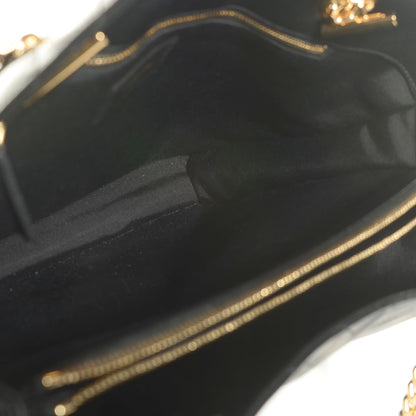 Saint Laurent Grain De Poudre Matelasse Chevron Monogram Shopping Bag Black 5 of 8