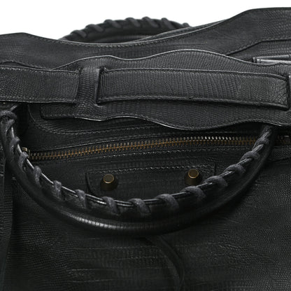 Balenciaga Calfskin Lizard Embossed Classic Hardware City Black 11 of 14