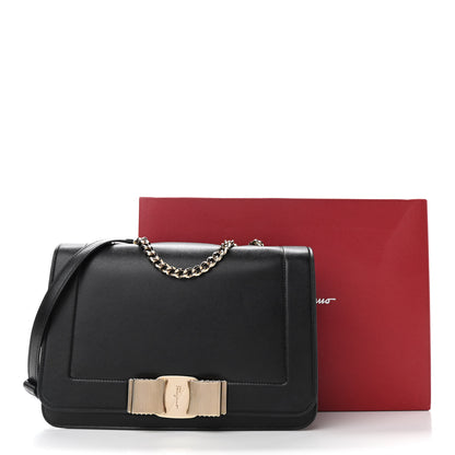 Salvatore Ferragamo Calfskin Vara Crossbody Bag Black Bonbon 10 of 10