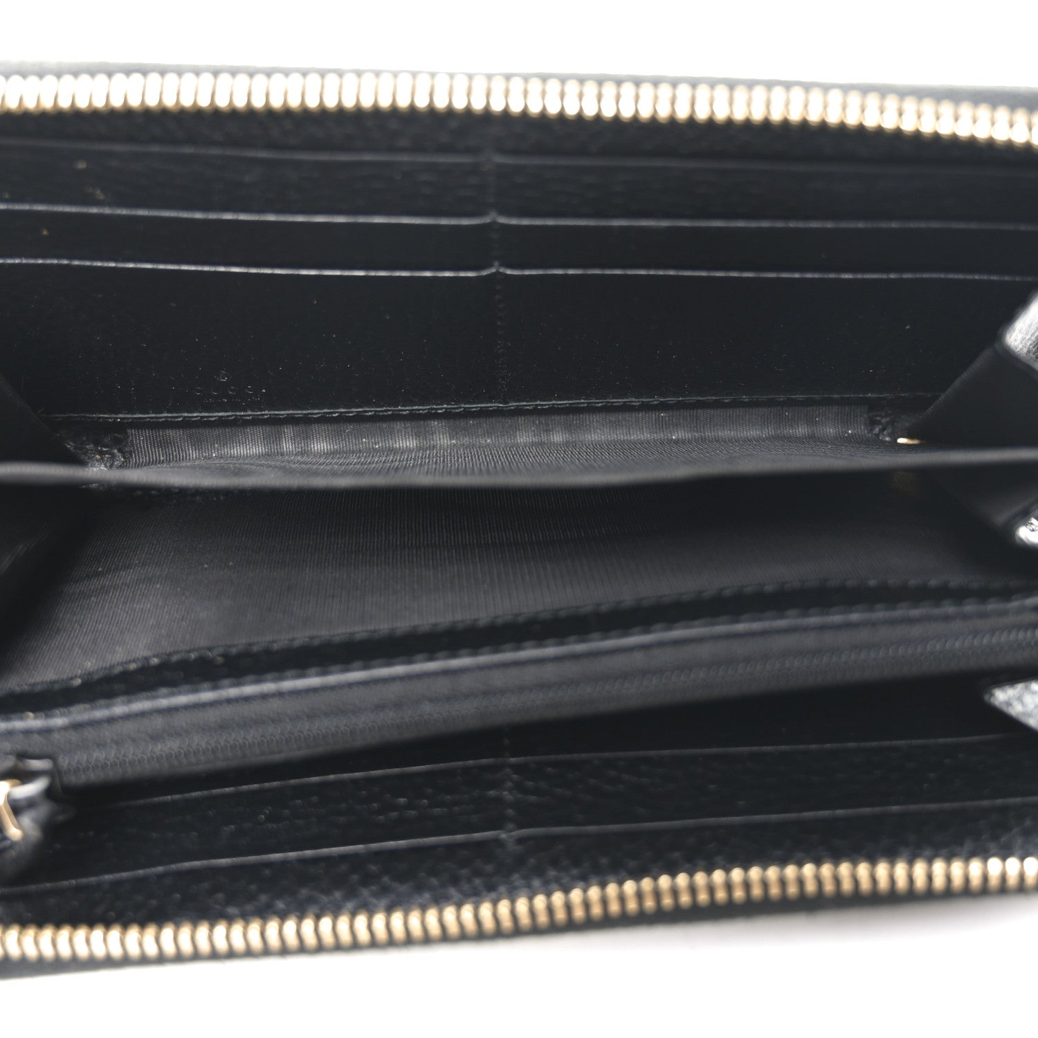 Gucci Dollar Calfskin GG Supreme Monogram GG Marmont Zip Around Wallet Black Beige Ebony 5 of 7