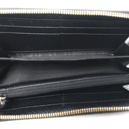 Gucci Dollar Calfskin GG Supreme Monogram GG Marmont Zip Around Wallet Black Beige Ebony 5 of 7