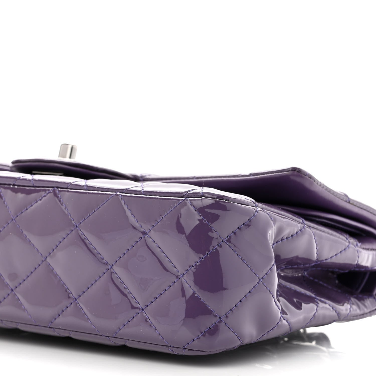 Chanel Patent Quilted Medium Double Flap Light Purple 10 of 11
