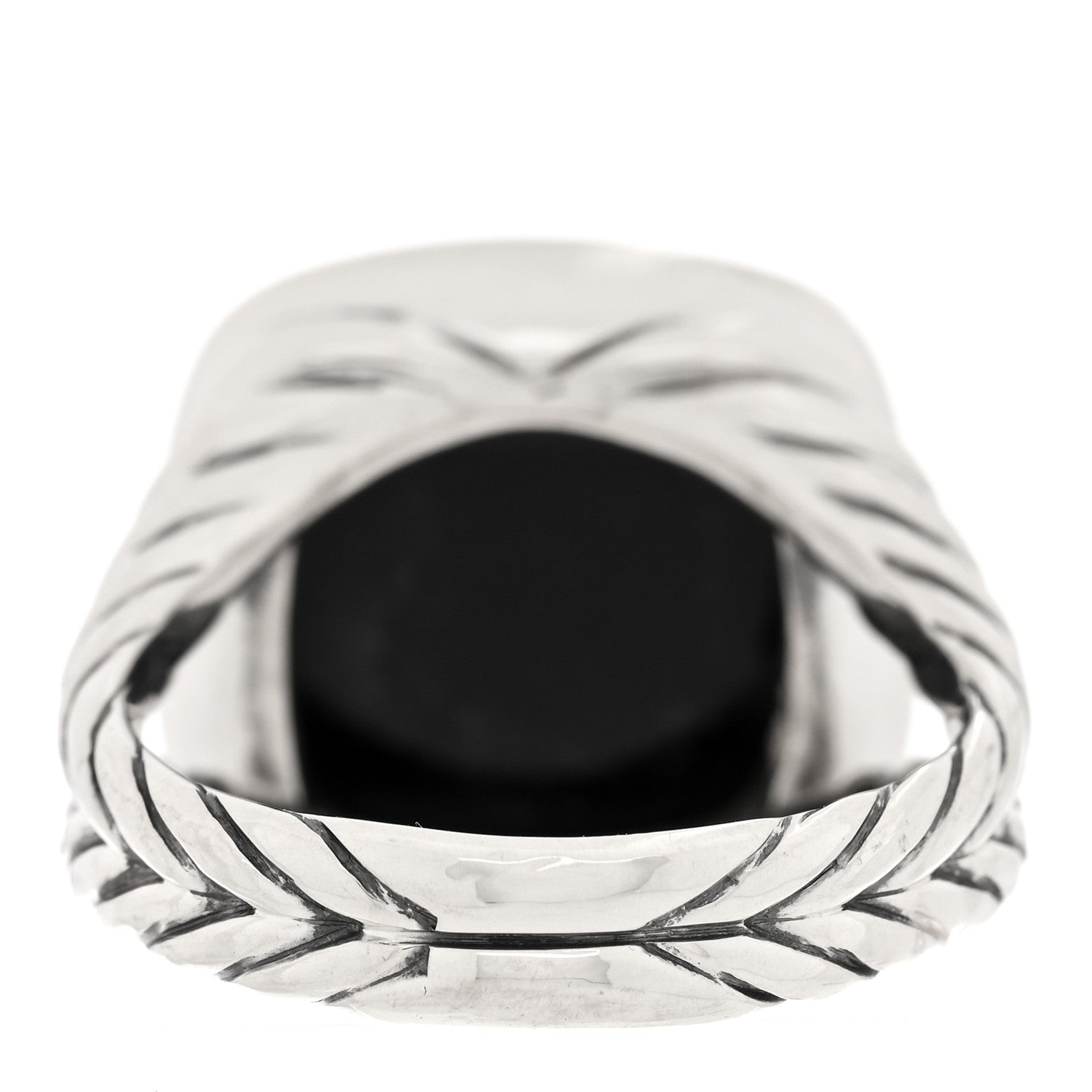 David Yurman Sterling Silver Diamond Black Onyx 14mm Albion Statement Ring 57 8 3 of 4