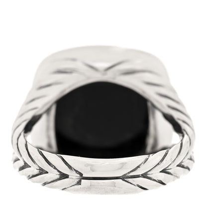 David Yurman Sterling Silver Diamond Black Onyx 14mm Albion Statement Ring 57 8 3 of 4