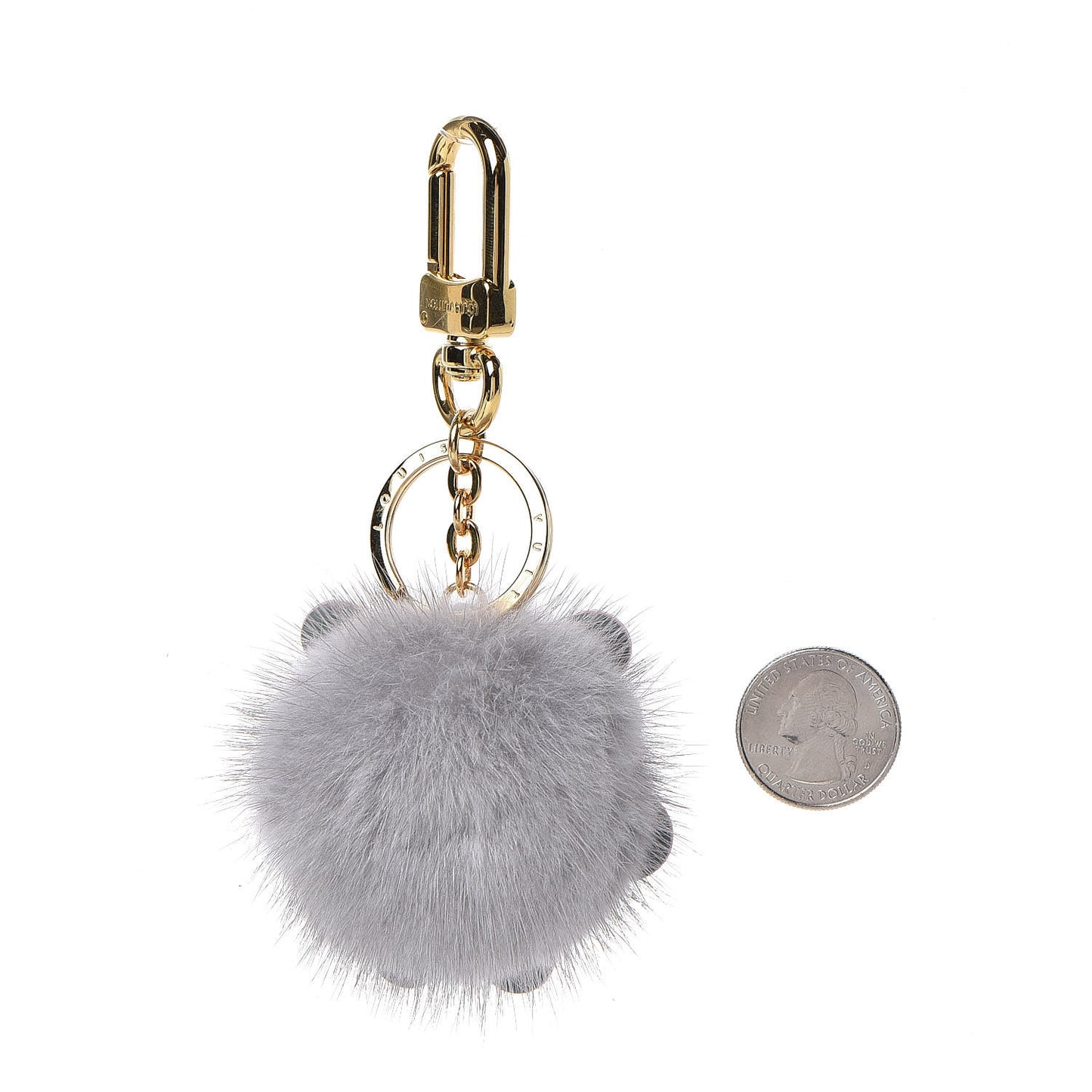 Calfskin Mink Fur Wild Koala Bag Charm Key Holder Rose Clair
