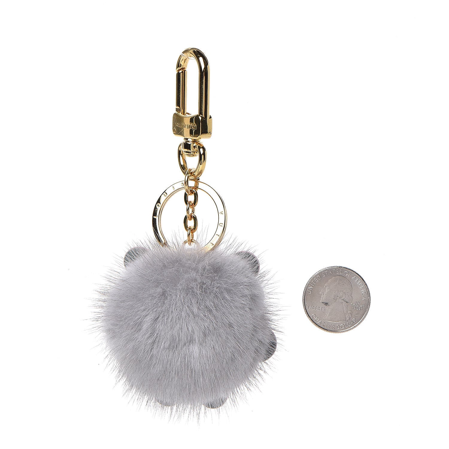 Louis Vuitton Calfskin Mink Fur Wild Koala Bag Charm Key Holder Rose Clair 2 of 3